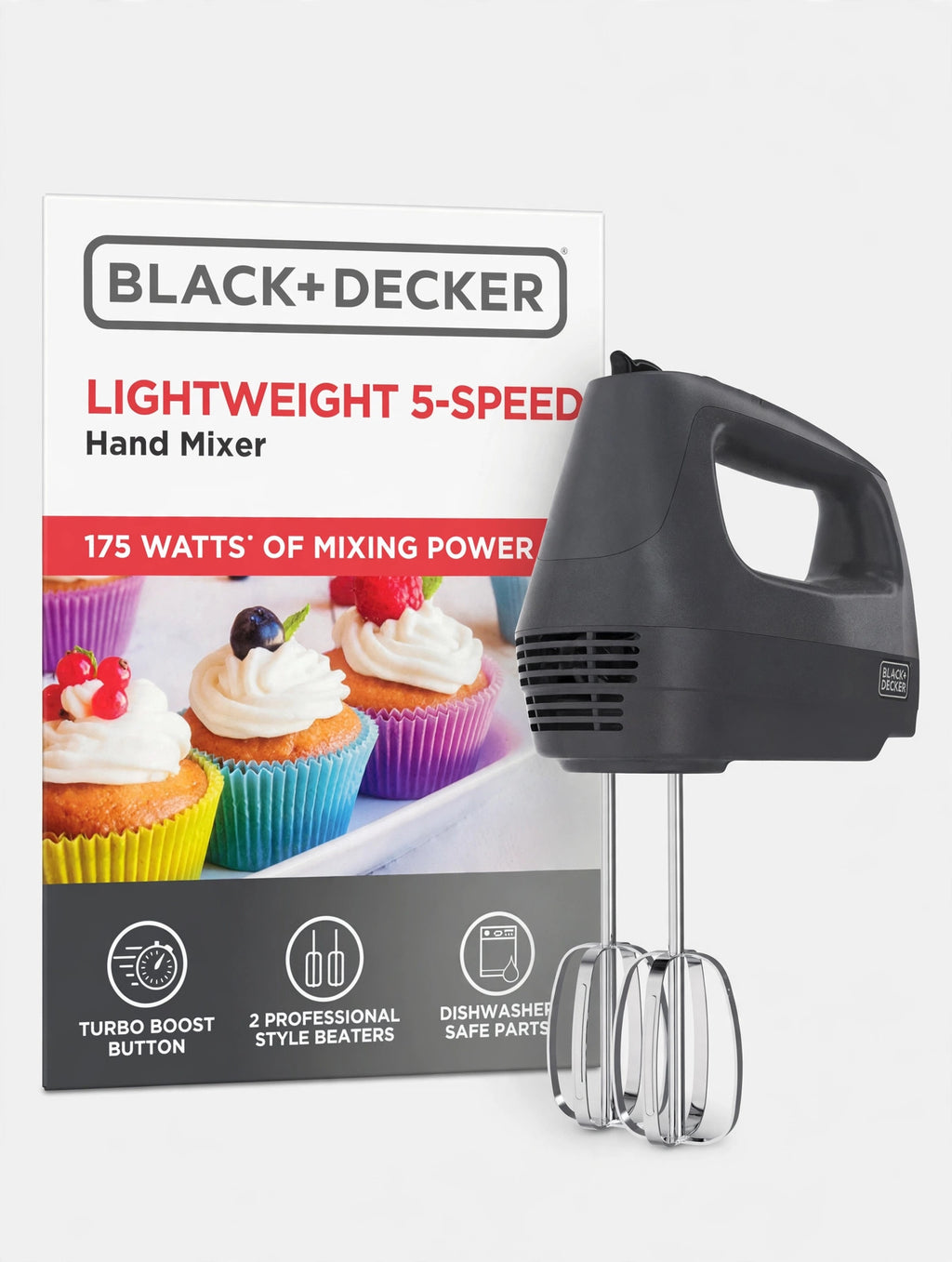 BLACK+DECKER Lightweight 5-Speed Hand Mixer