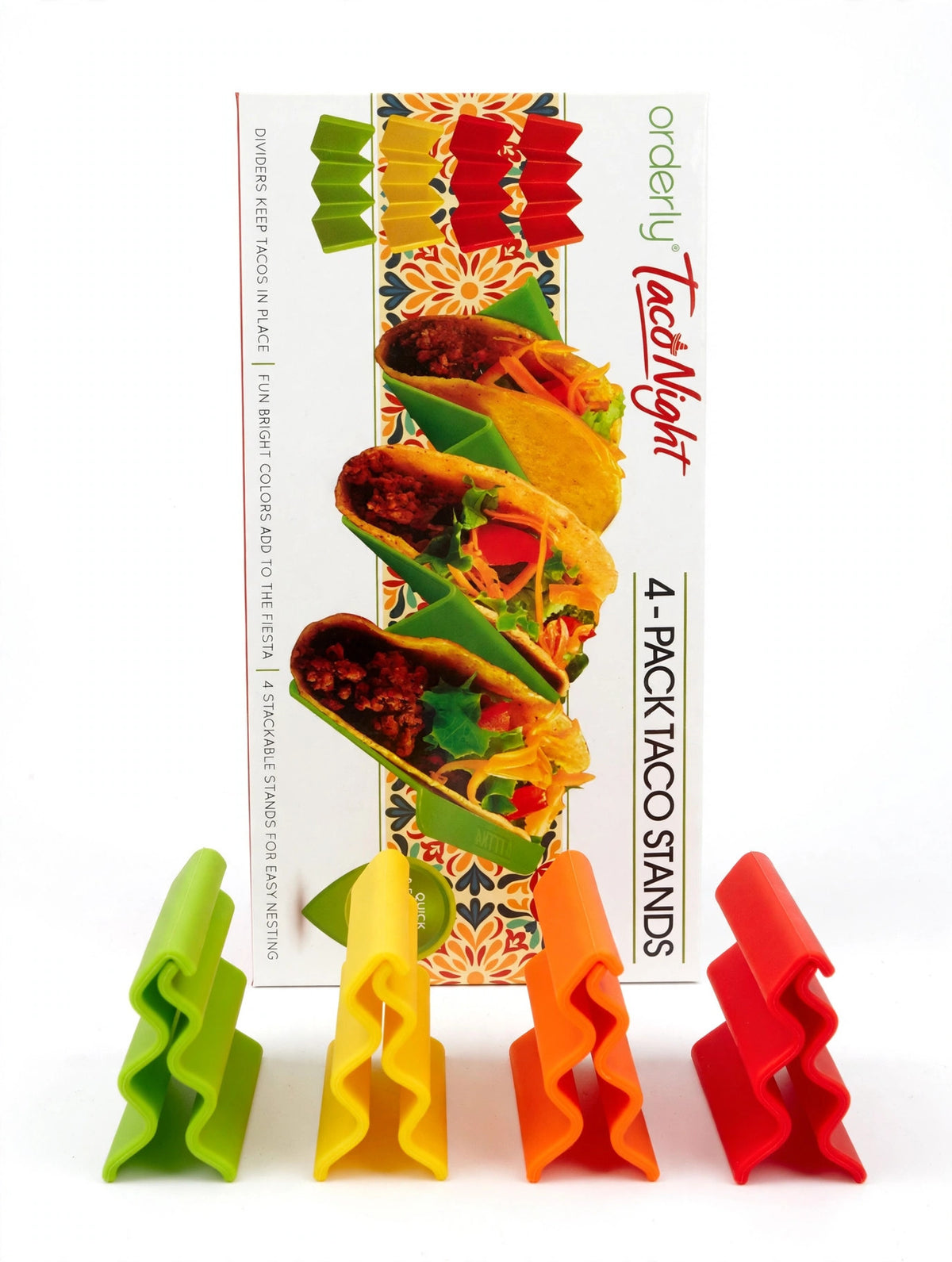 Taco Holder Stands — Set of 4 Colorful Taco Stands