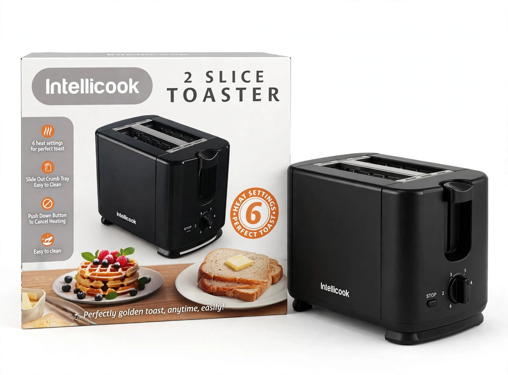 Intellicook 2-Slice Toaster — Black