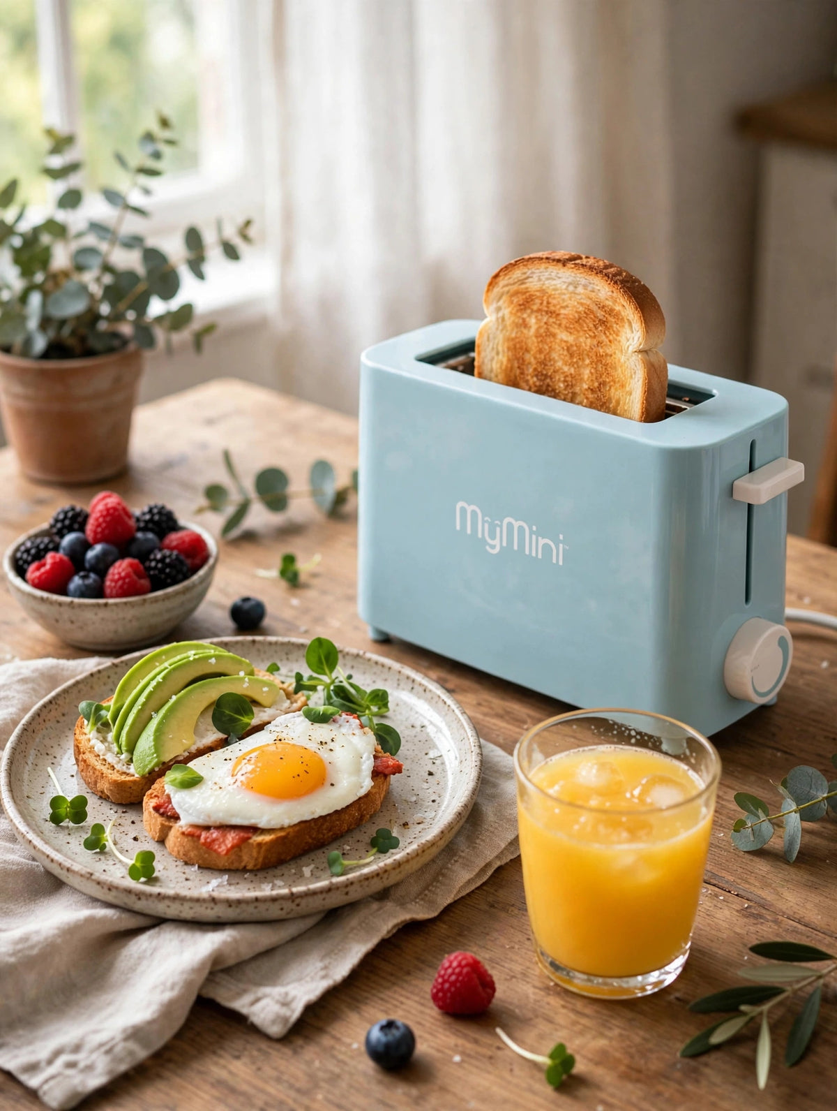 MyMini Single Slice Toaster — Light Blue