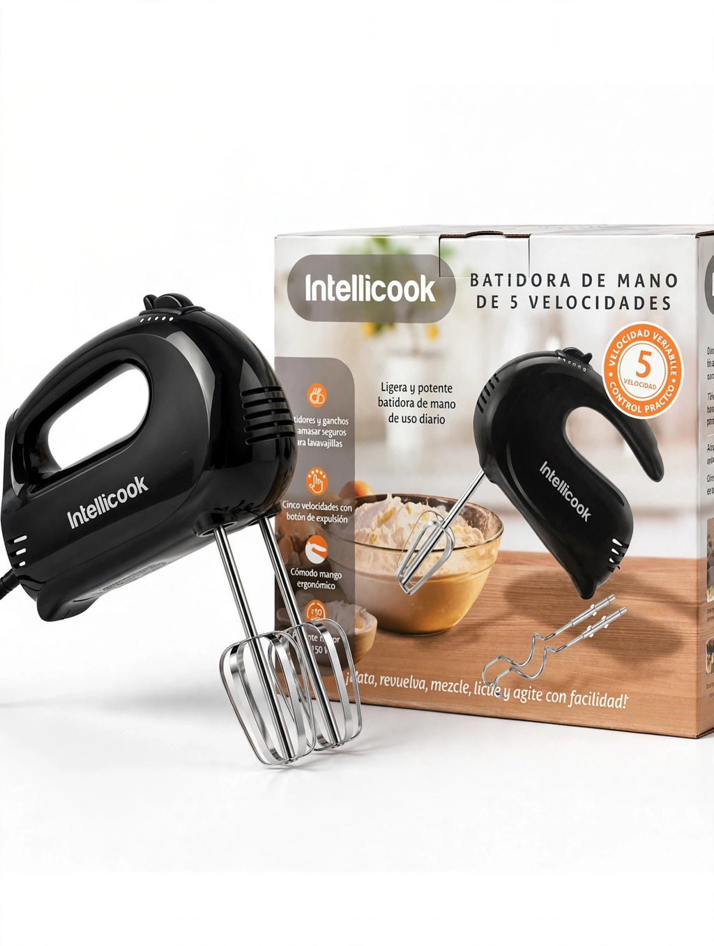Intellicook 5-Speed Hand Mixer — 150W